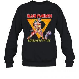 Iron Maiden Band Skeleton Somewhere In Time T-Sweatshirt